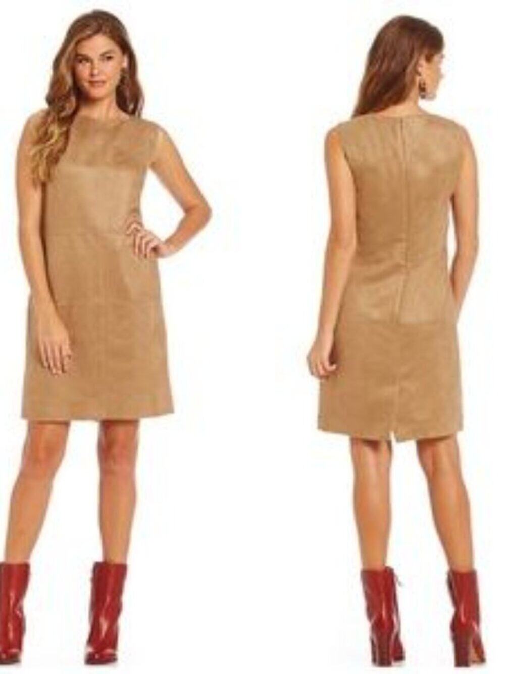 Daniel Cremieux Benny Sleeveless Mini Dress in Brown Suede Tone Size 8